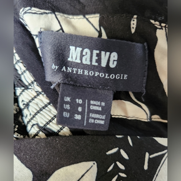 Anthropologie Maeve Vivienne Maxi Dress, Black and White, Size US 6 - Picture 6 of 8